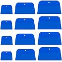 Body Filler Spreaders,12 Pcs 4, 5, 6 Inch Automotive Body Fillers Hard Plastic Spreaders Auto Body Spreader for Applying Fillers Putties Glazes Caulks and Paint(Blue)