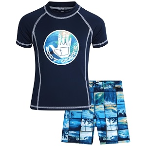 body glove little boys 2-piece rash guard swimsuit set