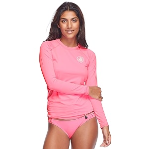 body glove women39s smoothies sleek solid long sleeve rashguard with upf 50