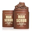 Body Prescriptions Men’s Exfoliating Body Scrub – Ultimate Skin Cleansing Wash in Jar with Twist-Top Lid, For All Skin Types, 21 Ounce (Pack of 2), Coffee