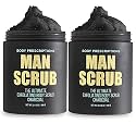 Body Prescriptions Men’s Exfoliating Body Scrub – Ultimate Skin Cleansing Wash in Jar with Twist-Top Lid, For All Skin Types, 21 Ounce (Pack of 2), Charcoal