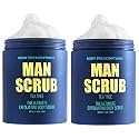 Body Prescriptions Men’s Exfoliating Body Scrub – Ultimate Skin Cleansing Wash in Jar with Twist-Top Lid, For All Skin Types, 21 Ounce (Pack of 2), Tea Tree