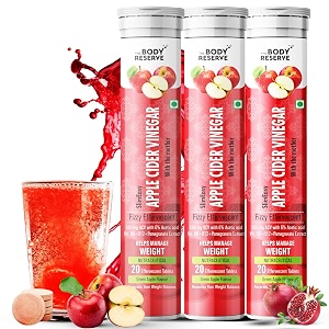 the body reserve apple cider vinegar 60 effervescent tablets acv with the mother for weight loss and management with vitamin b6 amp b12 pack of 3 apple flavour