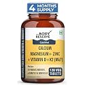 The Body Reserve Calcium, Magnesium, Zinc with Vitamin K2, MK7 & B12 – 120 Tablets for Bone & Joint Health (4-Month Pack)