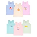BODYCARE Boys Cotton Slim Vest Round Neck Sleeveless Pack of 6-White