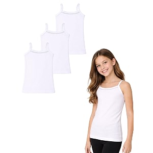 bodycare kids girls regular fit plain vest white 100 cotton  soft comfortable  skin friendly  innerwear  pack of 3