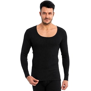 bodycare men39s round neck thermal top  full sleeve winter innerwear  soft cotton rib fabric with silicone wash  warm thermal vest for men