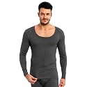 BODYCARE Men's Round Neck Thermal Top | Full Sleeve Winter Innerwear | Soft Cotton Rib Fabric with Silicone Wash | Warm Thermal Vest for Men