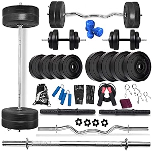 bodyfit 60kg weight plates 5ft rod 3ft curl rod 2d rods home gym dumbbell set