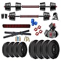 Bodyfit Adjustable Dumbbell Set Combo Kit, Gym Set Strength Training Set with Weight Plates. (10kg Gym Set)