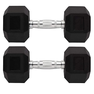 BODYFIT Dumbbells Set Hex Dumbbell Rubber Coated