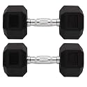 BODYFIT Dumbbells Set Hex Dumbbell Rubber Coated