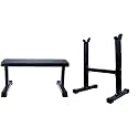Bodyfit Fitness Flat Weight Bench Press with Biceps Stand - 260 kg Capacity Utility Exercise Bench Set Home Gym. (Simple Flat + Stand)