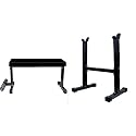 Bodyfit Fitness Flat Weight Bench Press with Biceps Stand - 260 kg Capacity Utility Exercise Bench Set Home Gym. (Leg Flat + Stand)
