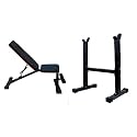 Bodyfit Fitness Flat Weight Bench Press with Biceps Stand - 260 kg Capacity Utility Exercise Bench Set Home Gym. (Adjustable Bench + Stand)
