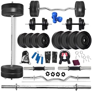 bodyfit weight plates 5ft rod 3ft curl rod 2d rods home gym dumbbell set 16kg gym set