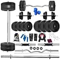 BodyFit Weight Plates, 5Ft Rod, 3Ft Curl Rod, 2D Rods Home Gym Dumbbell Set (24kg Gym Set)
