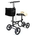 BodyMed Knee Walker, Steerable for Foot Injuries - Adjustable Scooter with Dual Brakes, Detachable Fabric Basket &amp; Cushioned Pad - Better Alternative to Crutches for Leg Recovery