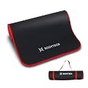 BODYTECH Exercise yoga mat with edge protection and extra wide 27.6 inches 0.42inch thick Black/Red Color