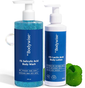 be bodywise 1 salicylic acid body wash  5 lactic acid body lotion - back acne 2 x 029 l