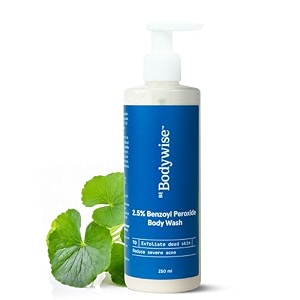 be bodywise active acne body wash 250ml  clears existing acne amp prevents new breakouts  with centella asiatica glycerin amp aloe vera  non-foaming allergen free
