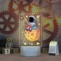 Adiyogi 3D Night LED Light Lamp with Stand Base | 3D Engraved Acrylic Lamp for Bedroom Decor, Birthday Gift | Size Approx 20 cm | No on/Off Switch, only a Cable Included.