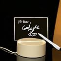 Gifts- 3D Acrylic Creative Message Board with LED Light Lamp Base Holder, with Writing Pen (Transparent, 6x4 Inches) | No on/Off Switch, only a Cable Included.
