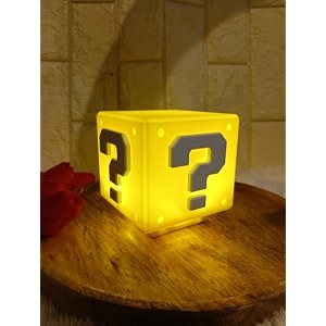 boenjoy gifts- mini question block light super mario lamp 3d icon light with game sound effects usb desktop nightlight decor as gifts for kids and fans1 usb cable and double tape to stick