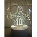 Messi Jersey Ten 3D Night LED Light Lamp with Stand Base | 3D Engraved Acrylic Lamp for Bedroom Decor, Birthday Gift | Size Approx 20 cm | No on/Off Switch, only a Cable Included.