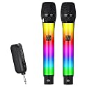 BOF 2.4G Wirreless Microphone RGB Microphone Rechargeable Dynamic Microphone for KTV Church Show Meeting Home