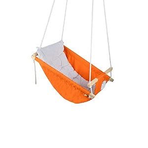 baby swing for infants and toddler newborn baby sleeping chair hammock indoor and outdoor wooden hanging seat chair for baby up to 2 years orange