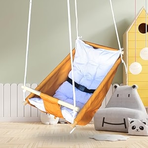 baby swing for infants and toddler newborn baby sleeping chair hammock indoor and outdoor wooden hanging seat chair for baby up to 2 years dgold