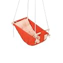 Baby Swing for Infants and Toddler, Newborn Baby Sleeping Chair Hammock Indoor and Outdoor, Wooden Hanging Seat Chair for Baby up to 2 Years (D.Orange)
