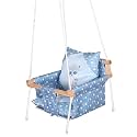 Swing, Baby Swing Hanging Indoor Outdoor, Wooden Swing, Baby Garden Swing, Jhula with 2 Pillow (Blue Fox)