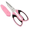 BoFuYuan Utility Scissors All Purpose heavy duty 8-Inch Pink