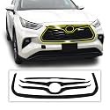 BOGAR TECH DESIGNS for Toyota Highlander 2020-2026 Front Chrome Delete – Precut Vinyl Overlay Kit, Gloss Black Blackout Trim