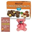 BOGATCHI Complete Rakhi Gift Hamper for Sister, Chocolate Coated Hazelnut, 200g + Free Rakhi Greeting Card + Free Teddy
