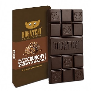 bogatchi premium 99 dark chocolate  crunchy  real cocoa intense dark chocolate 80 gm