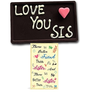 bogatchi rakhi return gift for sister  love u sis dark chocolate  free greeting card