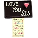 BOGATCHI Rakhi Return Gift for Sister , Love U Sis Dark Chocolate + Free Greeting Card