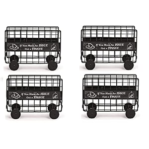 barricades design decorative wrought iron tissue paper stand amp napkin holder for kitchen and dining table - pack of 4 black