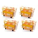 Barricades Design Decorative Wrought Iron Tissue Paper Stand &amp; Napkin Holder for Kitchen and Dining Table - Pack of 4 (Yellow)