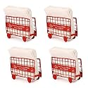 Barricades Design Decorative Wrought Iron Tissue Paper Stand & Napkin Holder for Kitchen and Dining Table - Pack of 4 (RED)
