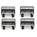 Barricades Design Decorative Wrought Iron Tissue Paper Stand &amp; Napkin Holder for Kitchen and Dining Table - Pack of 4 (Black)