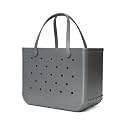 BOGG BAG Original Large Tote – 19” x 14” x 9” – Durable, Washable, Tip-proof – Beach, Pool, Boat, Work, Sports (Silver Shimmer)