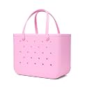 BOGG BAG Original Large Tote – 19” x 14” x 9” – Durable, Washable, Tip-proof – Beach, Pool, Boat, Work, Sports (Pink Taffy Cutout Hearts)
