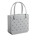 BOGG BAG Medium Tote – 15” x 12.5” x 5” – Durable, Washable, Tip-proof – Beach, Pool, Boat, Work, Sports (Shades of Gray)
