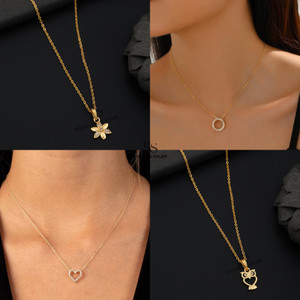 boghra sales combo of 4 traditional 18 inch daily wear necklace set for women diamond gold-plated rhodium plated brass alloy necklace