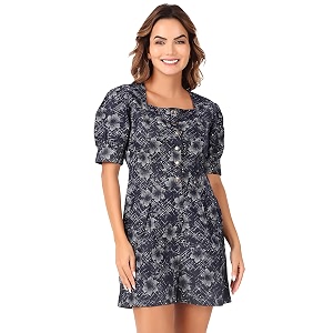 boheewohee jumpsuit with front snap button closure  one piece outfit for women  short dress for women  women dresses  mini jumpsuit  denim short-length jumpsuit dresses for women