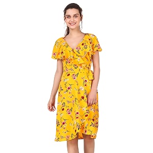 BoheeWohee Women Midi Wrap-Around Dress
